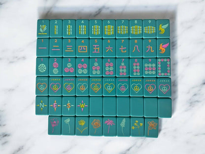 Peace Love Mahjong OG Mahj Tiles Totally Teal