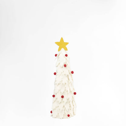 Felt Christmas Tree | White with Red Balls Small
