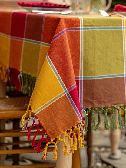 April Cornell Colorblock Plaid Tablecloth | 60x90