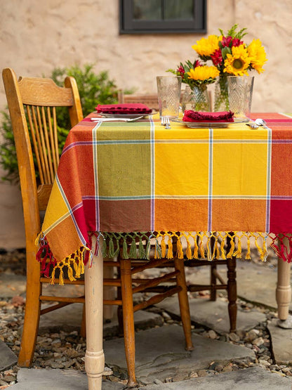 April Cornell Colorblock Plaid Tablecloth | 60x90