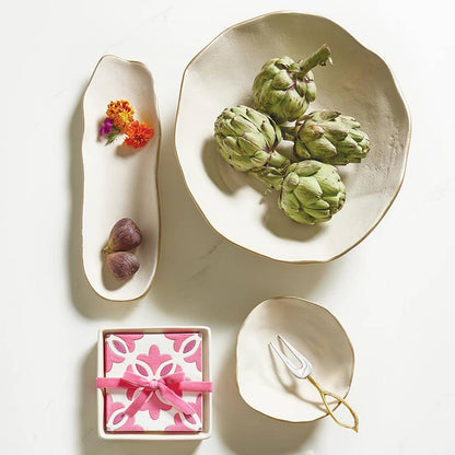Ceramic Napkin Tray & Napkins - Moroccan Tiles