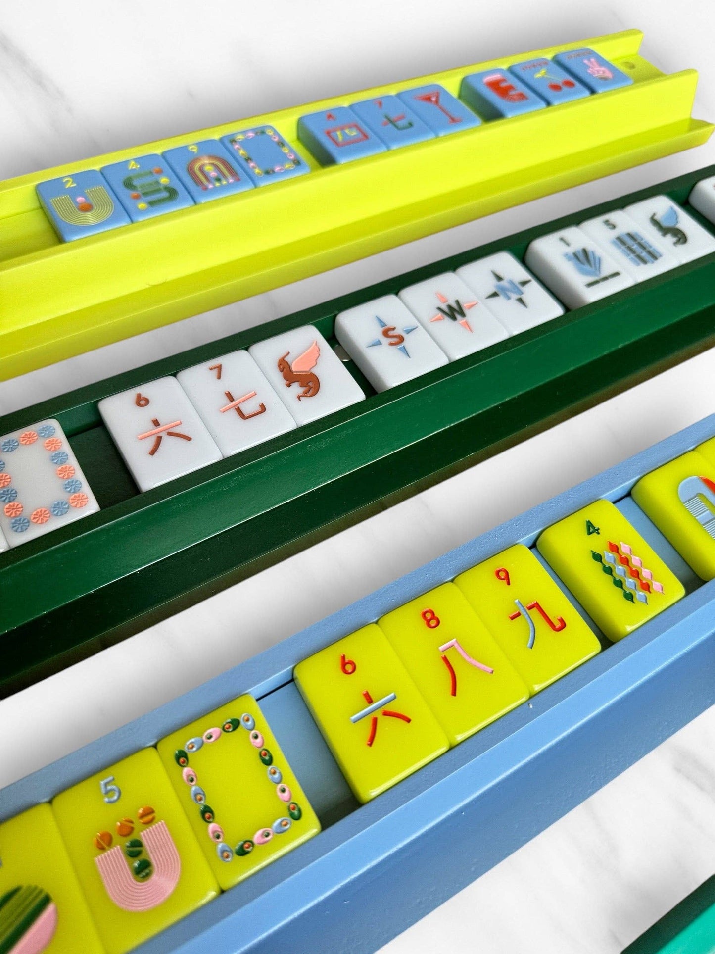 Peace Love Mahjong Mahjong Racks & Pushers Chartreuse