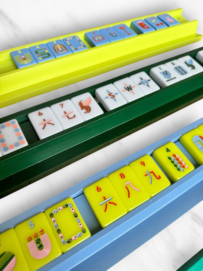 Peace Love Mahjong Mahjong Racks & Pushers Chartreuse