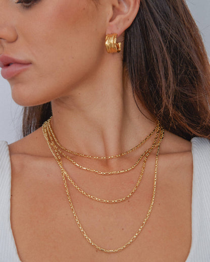 Gina Gold Plated Hammered Hoop Earrings