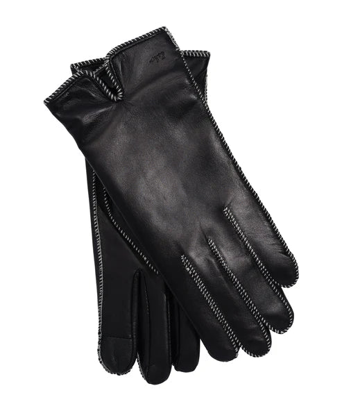 Whip stitch Leather Glove- Black