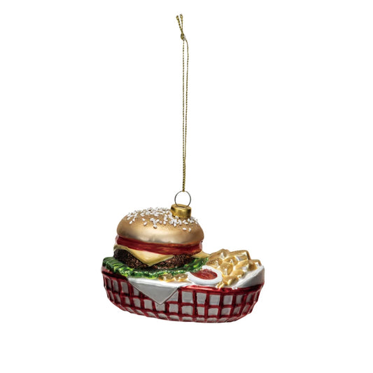 Burger in a Basket Ornament