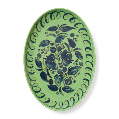 Caravan Home Amalfi Oval Platter | Green 15.7" x 11"