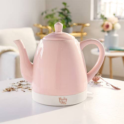 Pinky Up - Noelle™ Ceramic Electric Gooseneck Tea Kettle - 50oz - Pink