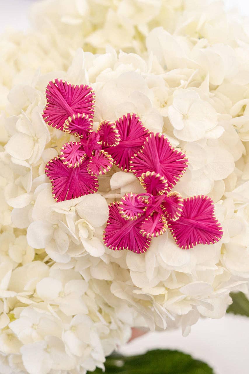 Lisi Lerch Kaia Natural Raffia Flower Earring