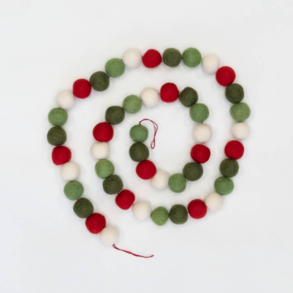 Christmas Garland | Red Green White Balls