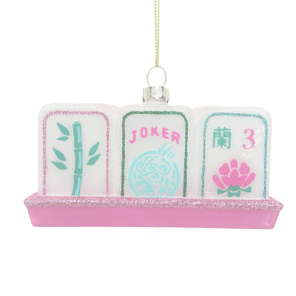 Mahjong Tile Boxed Glass Ornament