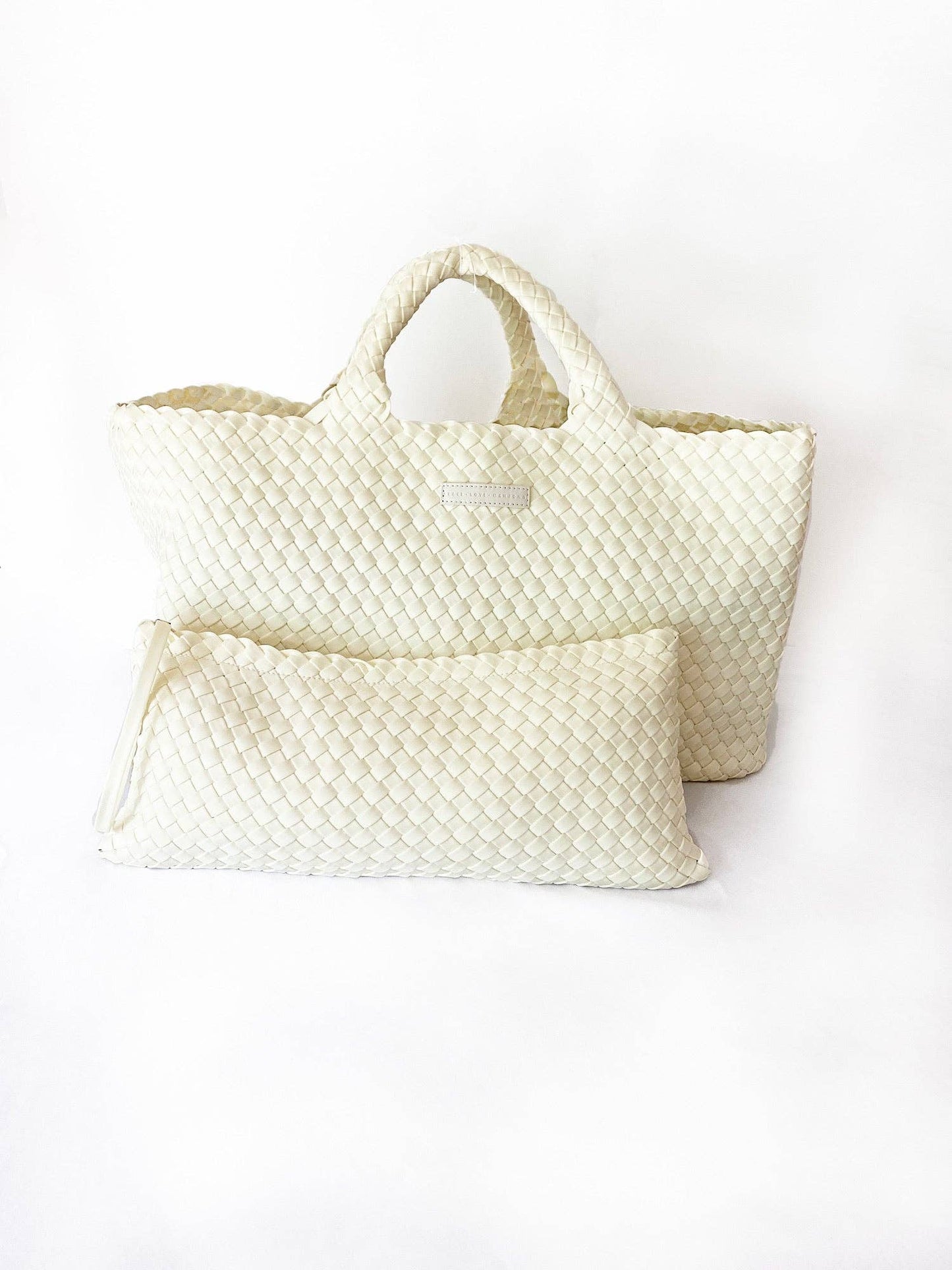 Peace Love Mahjong Woven Mahjong Carryall Cream