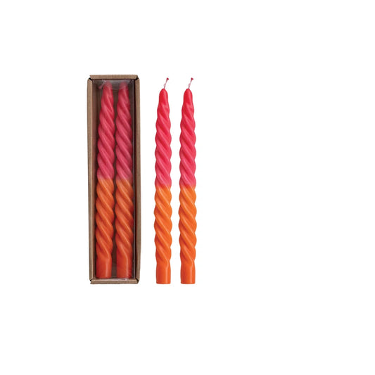 Swirl Taper Candles- Fuschia