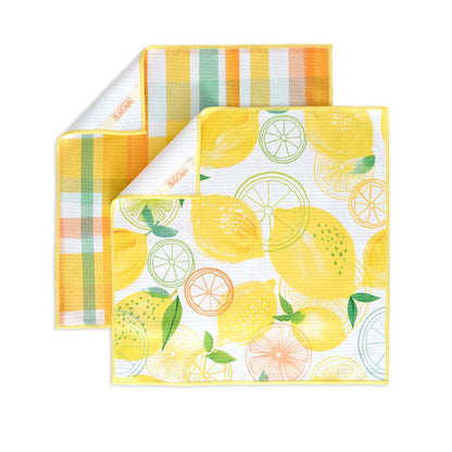 Lemon Plaid All Purpose Microfiber Towel Set