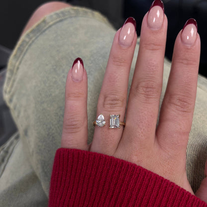 Toi et Moi Gold Faux Diamond Ring 6