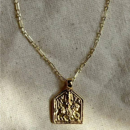 Gold Durga Goddess Necklace