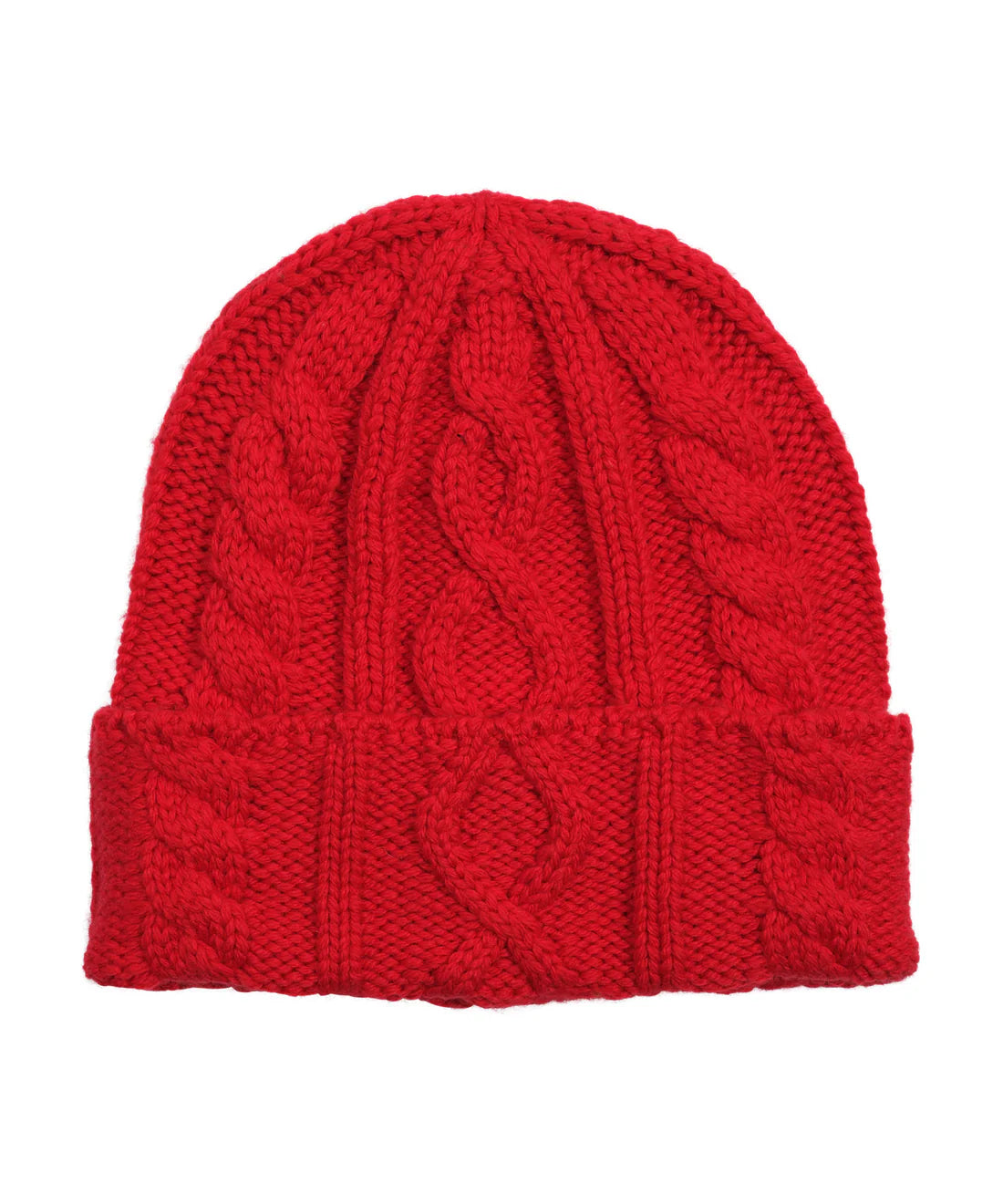 Mixed Cable Hat- Cherry