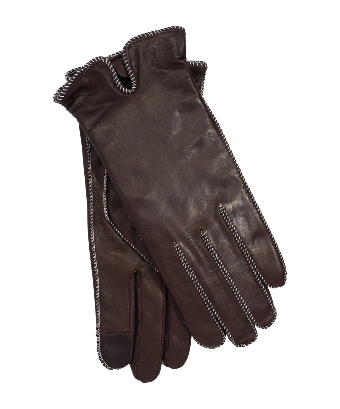 Whip stitch Leather Glove- Chocolate