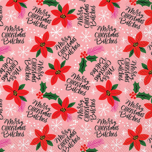 Merry Christmas Bitches Paper Cocktail Napkin