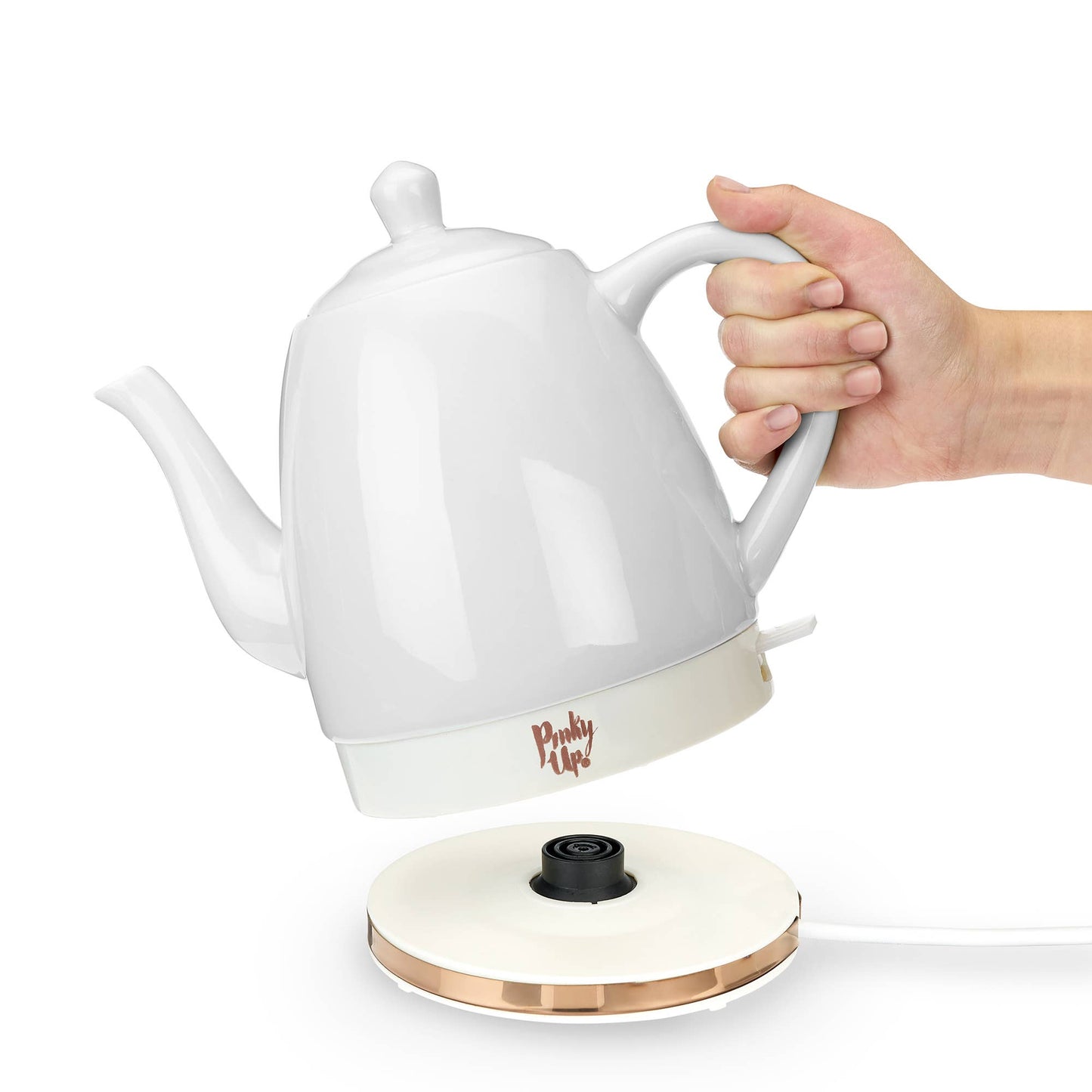 Pinky Up - Noelle™ Ceramic Electric Gooseneck Tea Kettle - 50oz - Gray