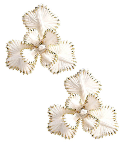 Lisi Lerch Kaia Natural Raffia Flower Earring