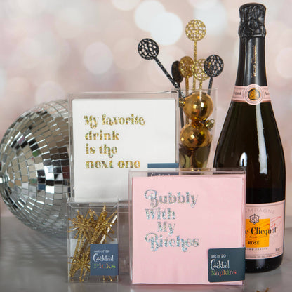 My Favorite Drink is the Next One Gold Foil Cocktail Napkin