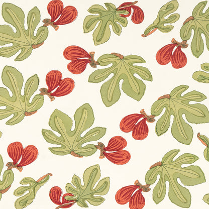 Caravan Home Fig & Leaf French Tablecloth | Red & Green | 90" Round
