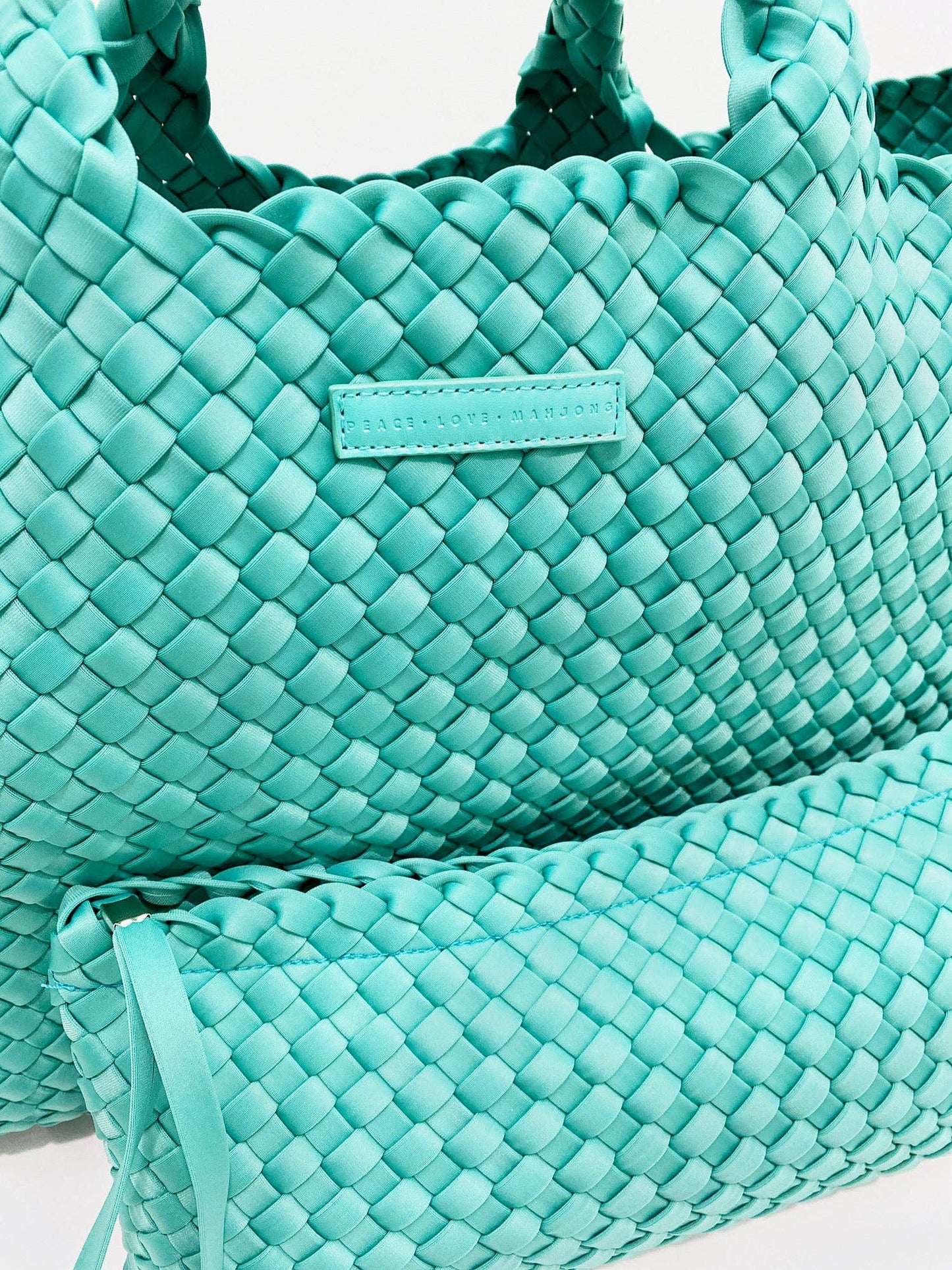 Peace Love Mahjong Woven Mahjong Carryall Cream