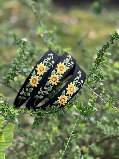 Lily Of The Valley Embroidered Headband in Apricot - Orange