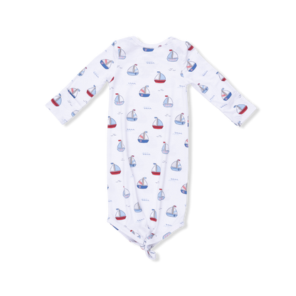 Angel Dear Bubbly Sailboats | Blue Knotted Gown and Hat
