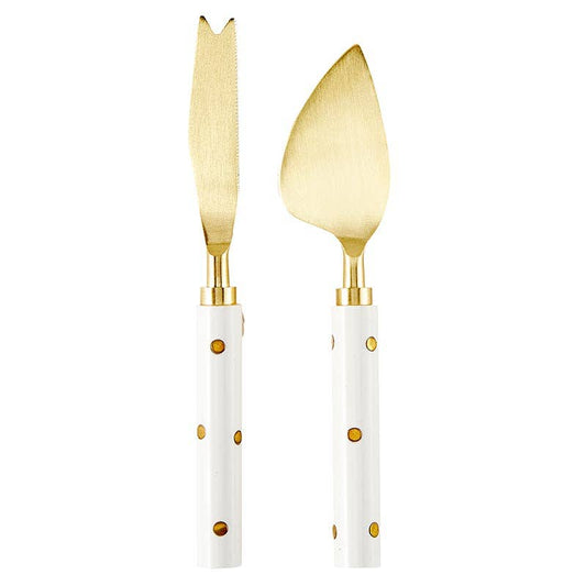 Cheese Knives Set - Gold Dot