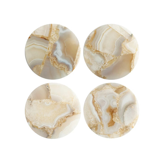 Round Agate Coasters- Set of 4