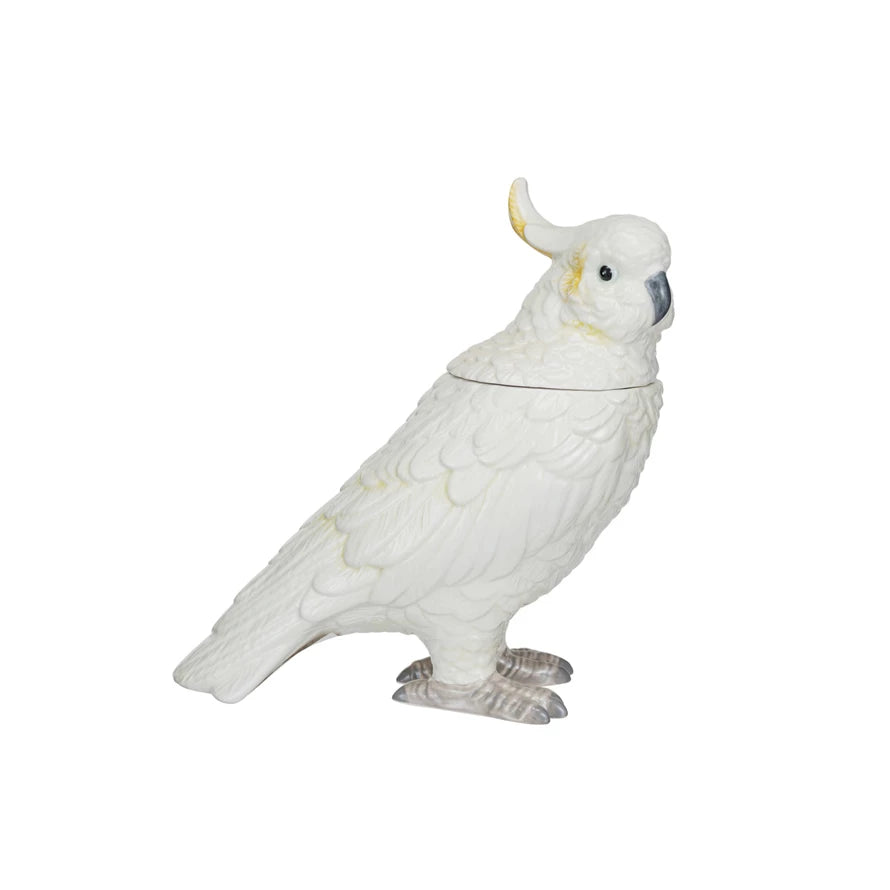 Ceramic Cockatoo Shaped Jar With Lid