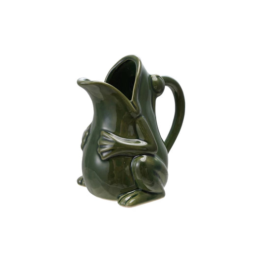 Stoneware Frog Pitcher