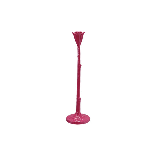 Fuchsia Cast Iron Flower Shaped Taper Holder