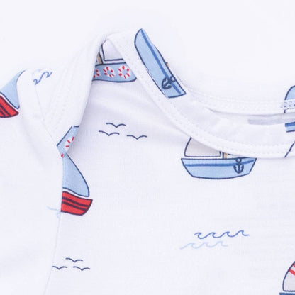 Angel Dear Bubbly Sailboats | Blue Knotted Gown and Hat
