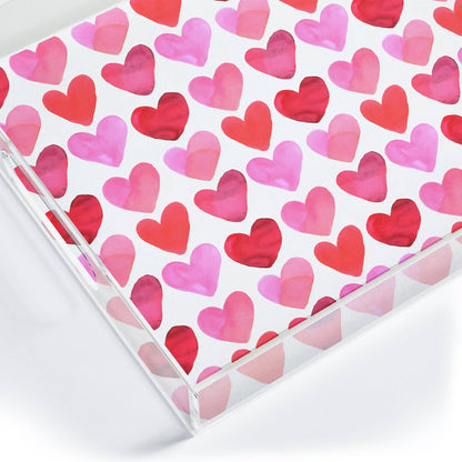 Small Acrylic Tray | Heart Watercolor