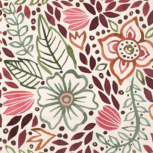 Floralscape Fall Paper Lunch Napkin