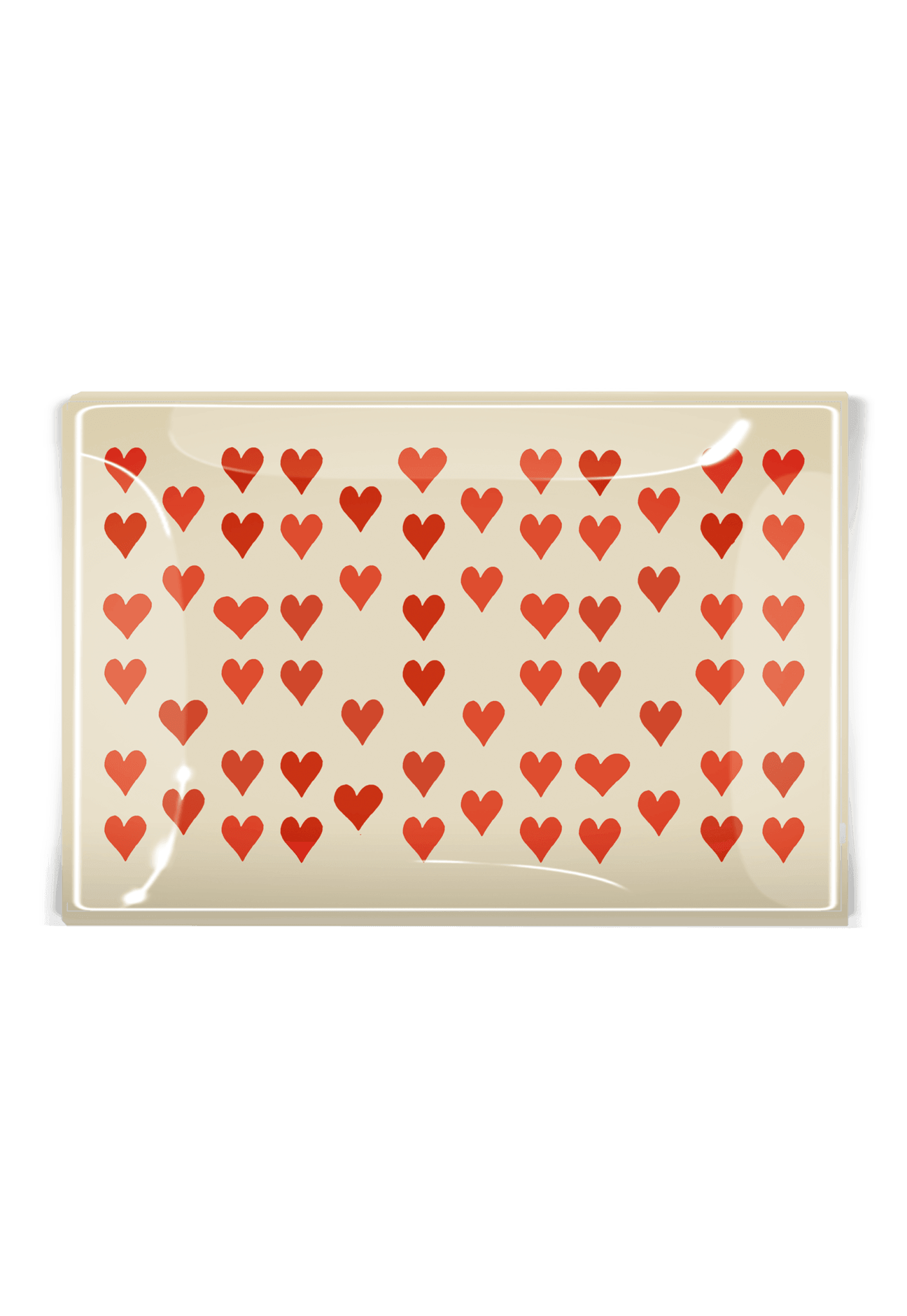 Ben's Garden I Love You With A Thousand Hearts Decoupage Glass Tray 4"X 6"