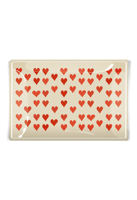 Ben's Garden I Love You With A Thousand Hearts Decoupage Glass Tray 4"X 6"