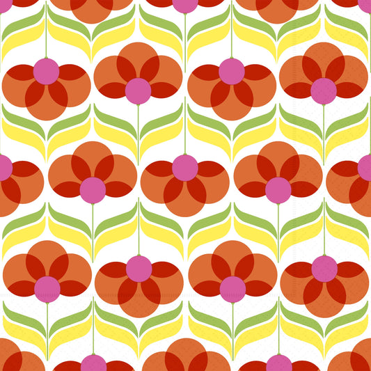 Paper Cocktail Napkin | Playful Row Red