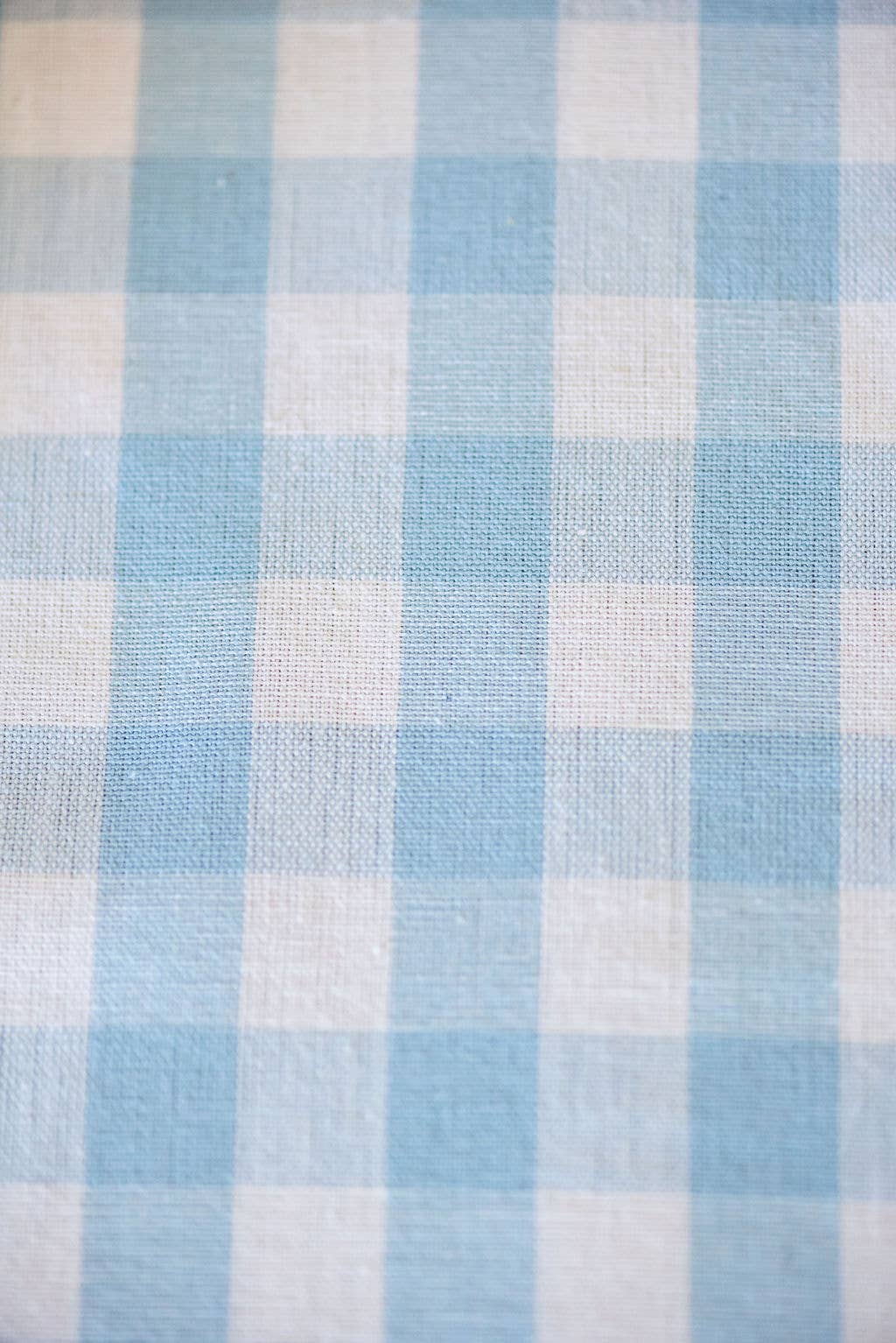 Blue Ruffled Gingham Tablecloth: 70" Round