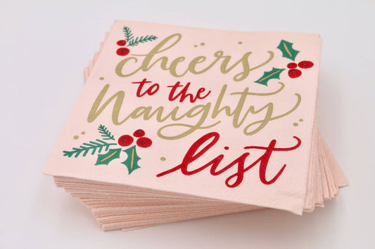Cheers to the Naughty List Paper Cocktail Napkin