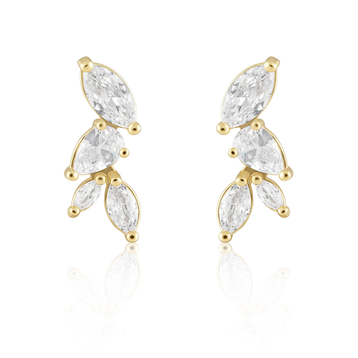 Constance Gold and Faux Diamond Stud Earring