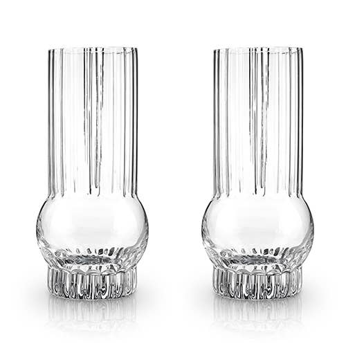 Art Deco Crystal Highball Glasses - Set of 2