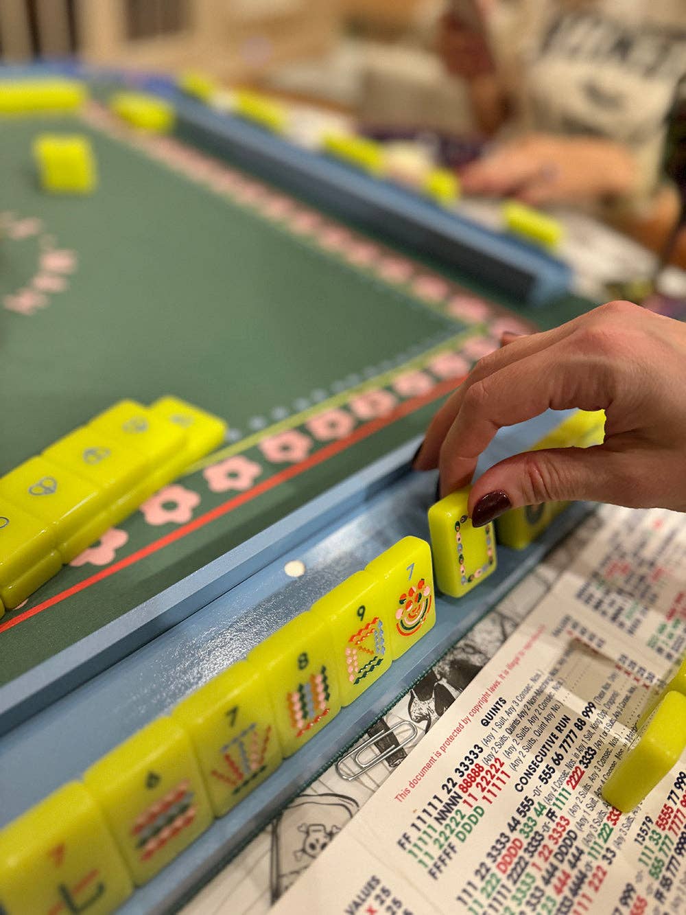 Peace Love Mahjong Mahjong Racks & Pushers Chartreuse