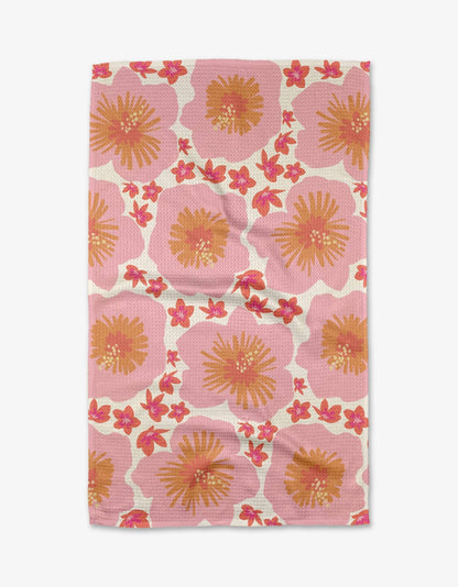 Geometry Hibiscus Sunset Tea Towel