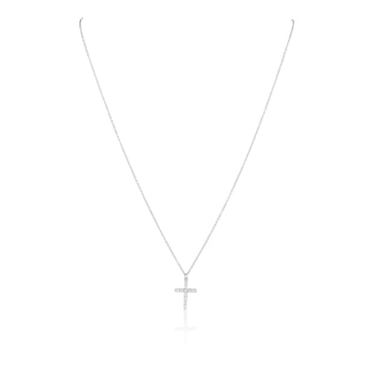 Classic Gold Faux Diamond Cross Necklace