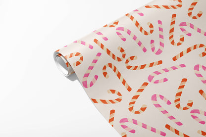 Christmas Candy Canes Holiday Wrapping Paper - 3 Sheet Roll