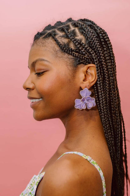 Lisi Lerch Kaia Natural Raffia Flower Earring
